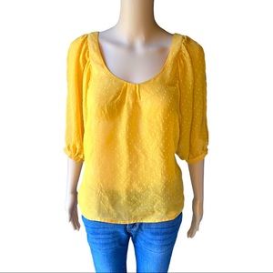 Xhilaration | 💐Sheer&Flowing Embroidered Stitch Pattern Balloon-Sleeve Blouse.